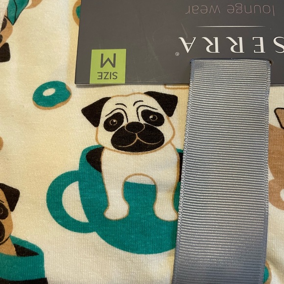 Pugs! Pug mom, Pug life. New size M (8-10) Serra for Aldi PJs loungewear. - Picture 4 of 7